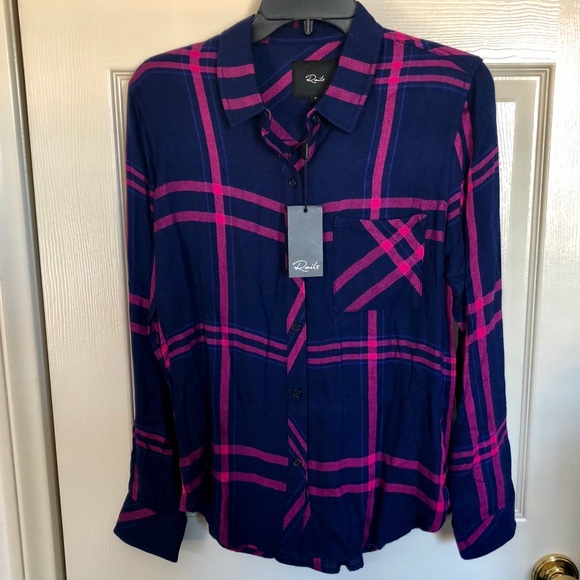 Rails Tops - NWT Rails Hunter plaid shirt Lipstick/navy small S